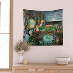 To Cover the Earth with a New Dew, Northern Lights fantastical landscape painting by Robert Matta Wall Tapestry Gallery Image 2