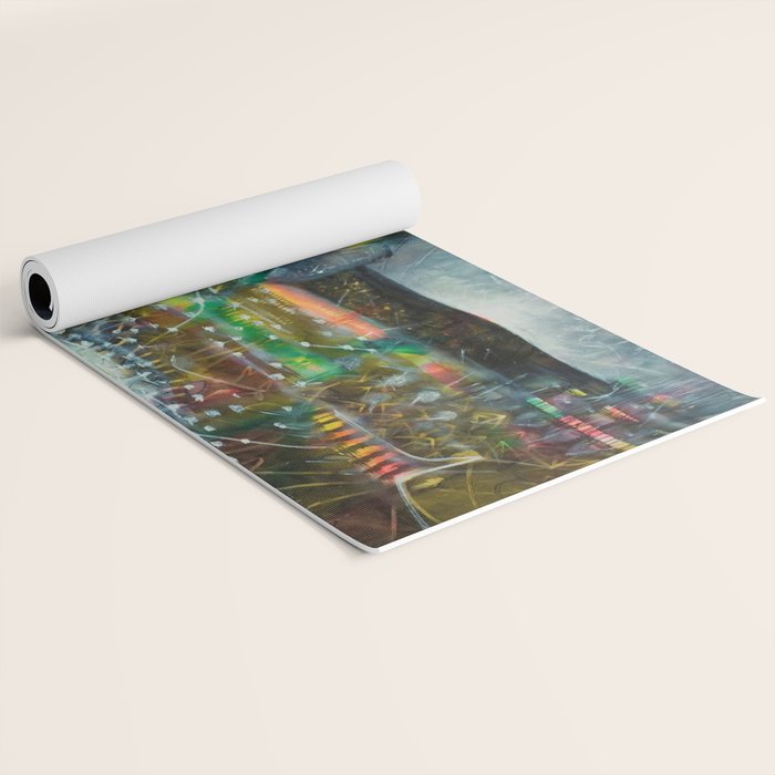 To Cover the Earth with a New Dew, Northern Lights fantastical landscape painting by Robert Matta Yoga Mat Gallery Image 2