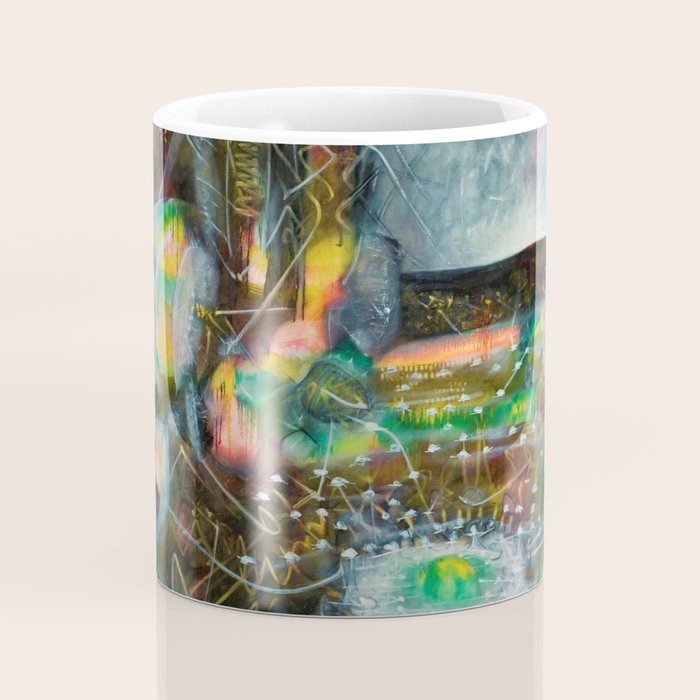 To Cover the Earth with a New Dew, Northern Lights fantastical landscape painting by Robert Matta Coffee Mug Gallery Image 4