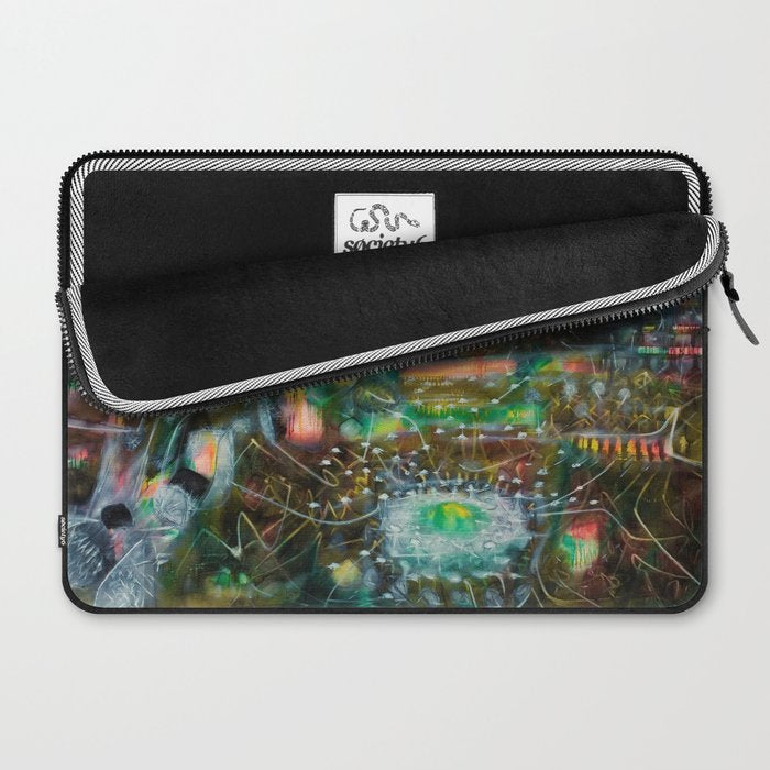 To Cover the Earth with a New Dew, Northern Lights fantastical landscape painting by Robert Matta Laptop Sleeve Gallery Image 2