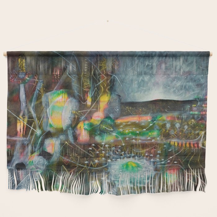 To Cover the Earth with a New Dew, Northern Lights fantastical landscape painting by Robert Matta Wall Hanging Gallery Image 1