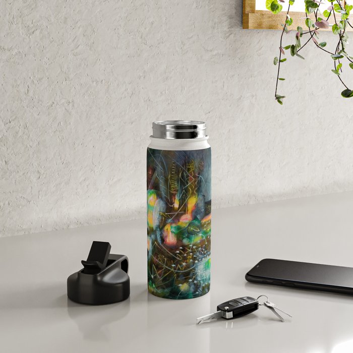To Cover the Earth with a New Dew, Northern Lights fantastical landscape painting by Robert Matta Water Bottle Gallery Image 4