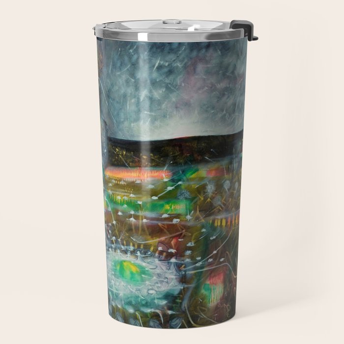 To Cover the Earth with a New Dew, Northern Lights fantastical landscape painting by Robert Matta Travel Mug Gallery Image 2