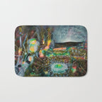 To Cover the Earth with a New Dew, Northern Lights fantastical landscape painting by Robert Matta Bath Mat Gallery Image 1