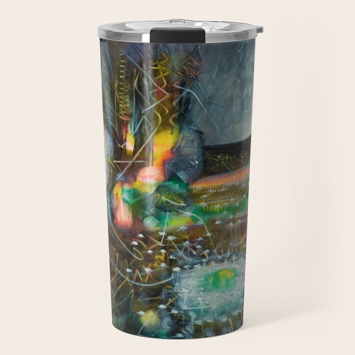 To Cover the Earth with a New Dew, Northern Lights fantastical landscape painting by Robert Matta Travel Mug Gallery Image 1