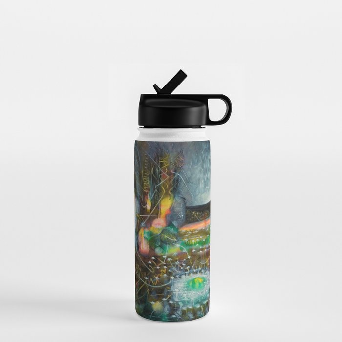 To Cover the Earth with a New Dew, Northern Lights fantastical landscape painting by Robert Matta Water Bottle Gallery Image 1