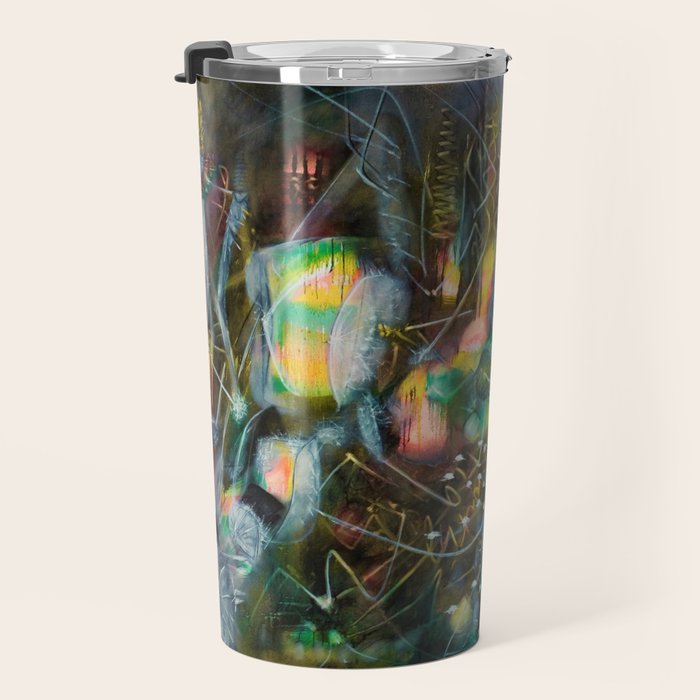 To Cover the Earth with a New Dew, Northern Lights fantastical landscape painting by Robert Matta Travel Mug Gallery Image 3