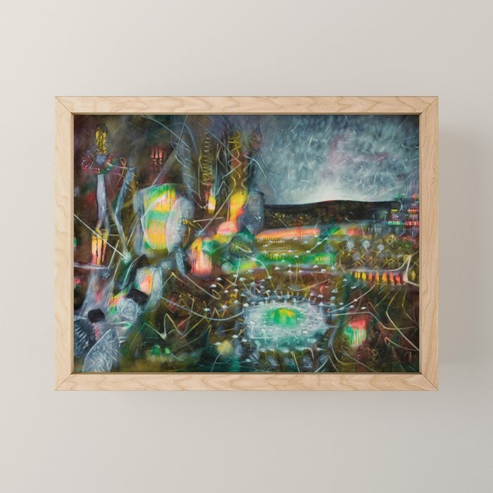 To Cover the Earth with a New Dew, Northern Lights fantastical landscape painting by Robert Matta Mini Art Print Gallery Image 1