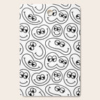 Funny happy face cartoon doodle pattern Cutting Board Gallery Image 1
