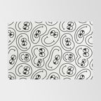 Funny happy face cartoon doodle pattern Rug Gallery Image 2