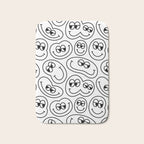 Funny happy face cartoon doodle pattern Bath Mat Gallery Image 1