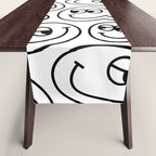 Funny happy face cartoon doodle pattern Table Runner Gallery Image 1