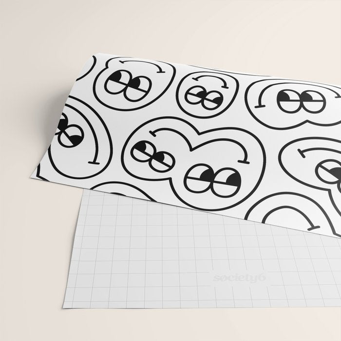 Funny happy face cartoon doodle pattern Wrapping Paper Gallery Image 2