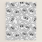 Funny happy face cartoon doodle pattern Jigsaw Puzzle Gallery Image 1