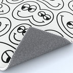 Funny happy face cartoon doodle pattern Rug Gallery Image 4
