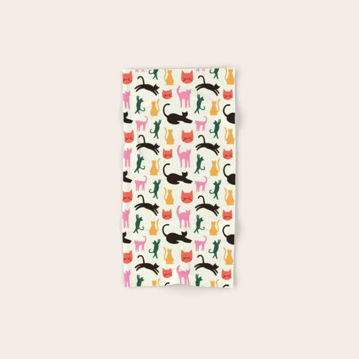 Colorful Cats Pattern Bath Towel Gallery Image 1