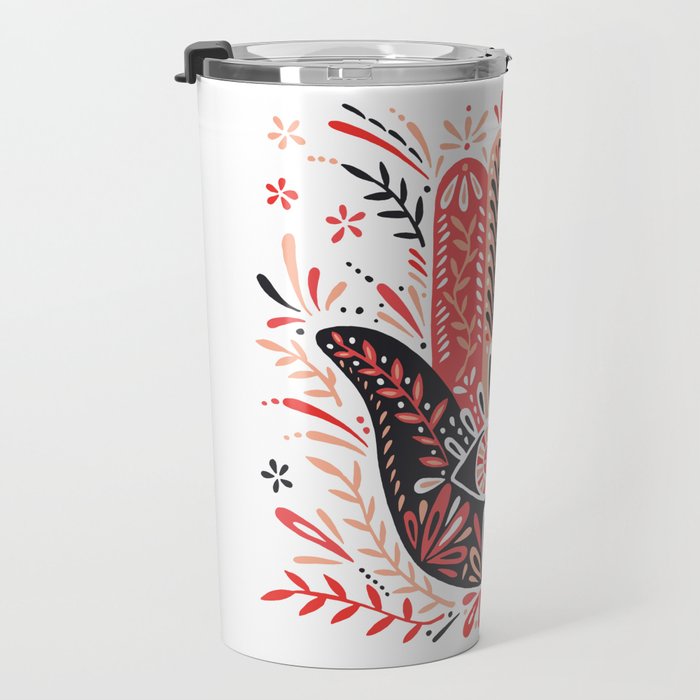 Hamsa Hand - Red & Black Palette Travel Mug Gallery Image 3