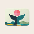mid century whale sun sea Bath Mat Gallery Image 1