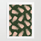 Dancing Pinecones in Forest Green & Pink Poster Gallery Image 4