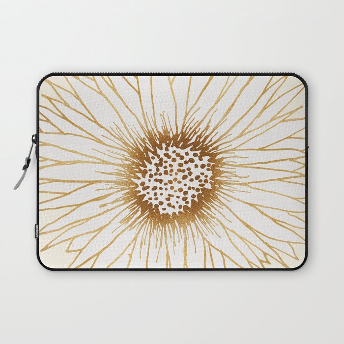 Gold Sunflower Drawing Laptop Sleeve Gallery Image 1