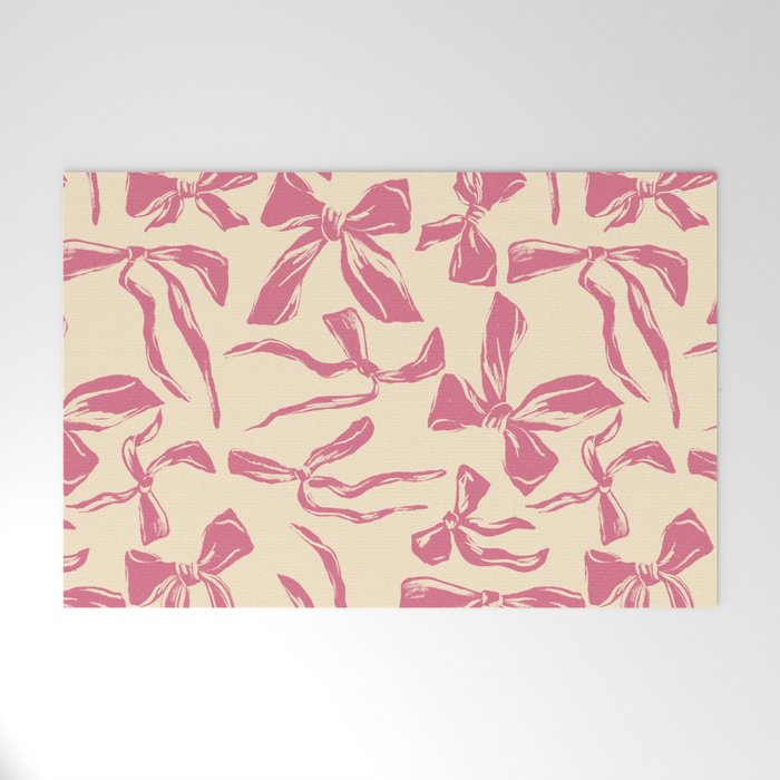 Pink bow pattern Welcome Mat Gallery Image 1