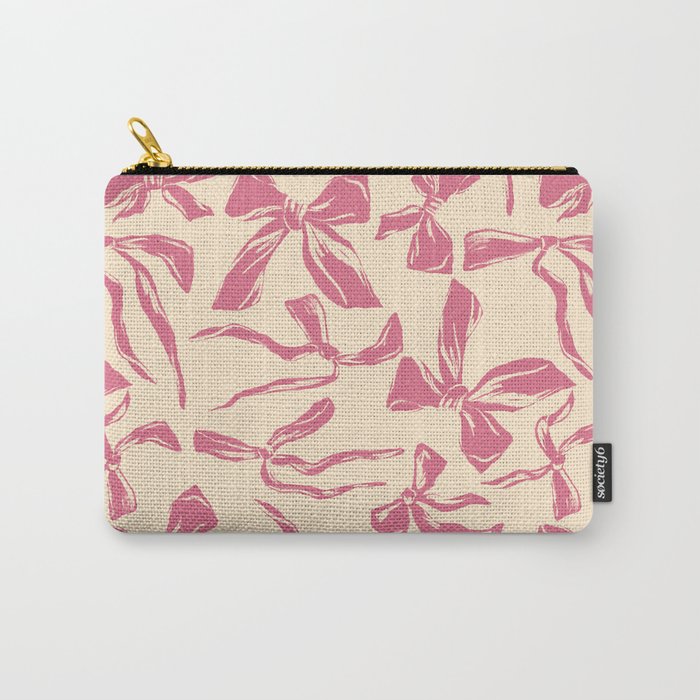 Pink bow pattern Carry All Pouch Gallery Image 1