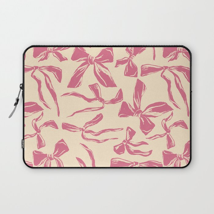 Pink bow pattern Laptop Sleeve Gallery Image 1