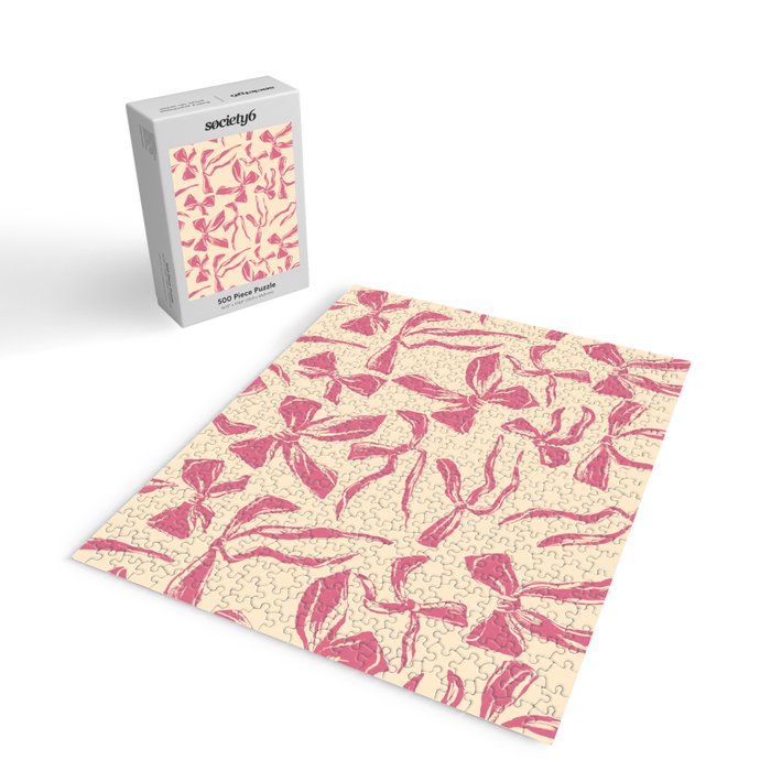 Pink bow pattern Jigsaw Puzzle Gallery Image 2