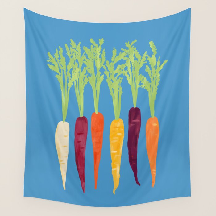 Rainbow Carrots Wall Tapestry Gallery Image 4