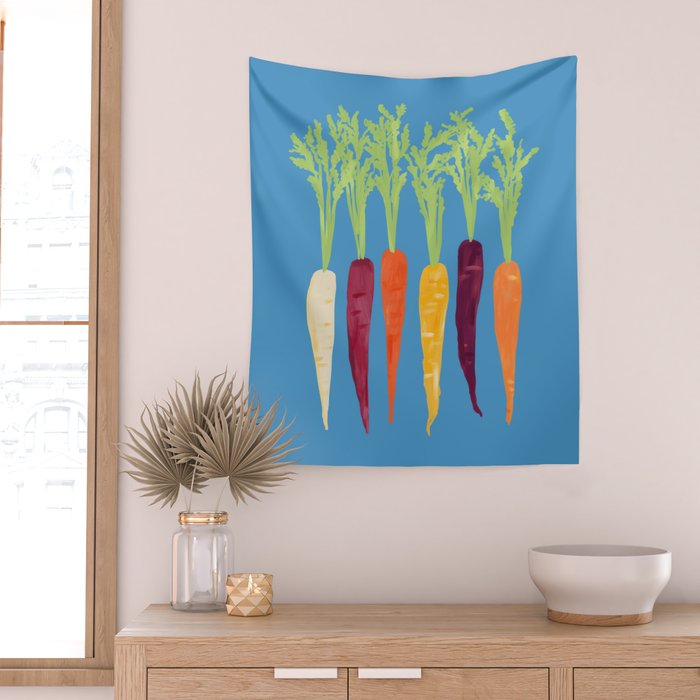Rainbow Carrots Wall Tapestry Gallery Image 2