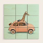 GIRAFFE CAR Wood Wall Art Gallery Image 1