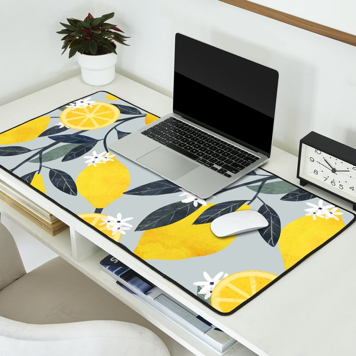 Lemon tree branch Desk Mat Gallery Image 2