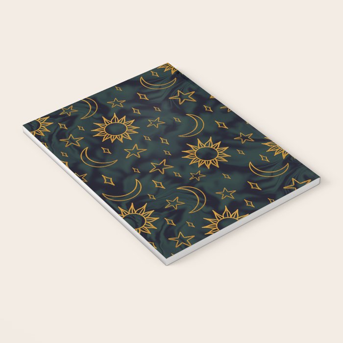 Tie Dye Moon and Star Print in Blue Notebook Gallery Image 3