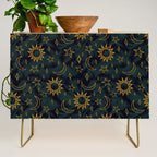 Tie Dye Moon and Star Print in Blue Credenza Gallery Image 1
