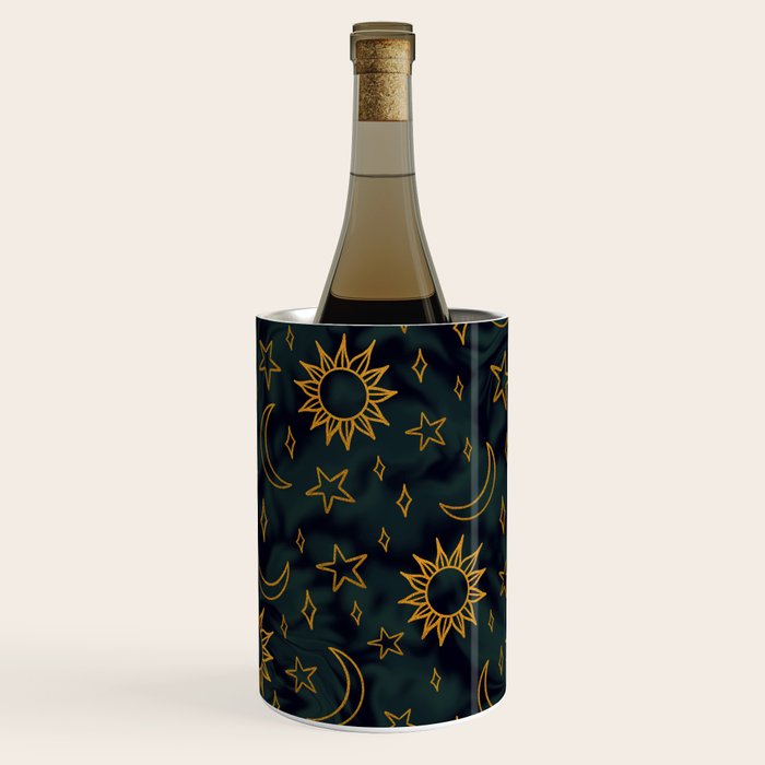 Tie Dye Moon and Star Print in Blue Wine Chiller Gallery Image 2