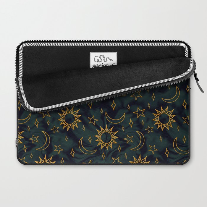 Tie Dye Moon and Star Print in Blue Laptop Sleeve Gallery Image 2