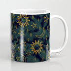 Tie Dye Moon and Star Print in Blue Coffee Mug Gallery Image 1