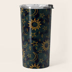 Tie Dye Moon and Star Print in Blue Travel Mug Gallery Image 2