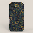 Tie Dye Moon and Star Print in Blue iPhone Case Gallery Image 1