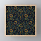 Tie Dye Moon and Star Print in Blue Mini Art Print Gallery Image 1