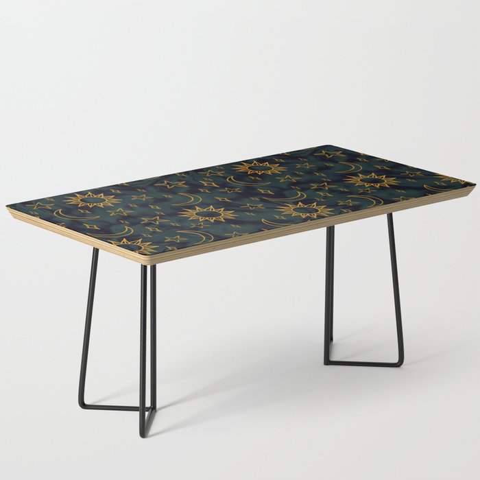 Tie Dye Moon and Star Print in Blue Coffee Table Gallery Image 1