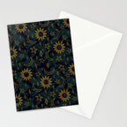 Tie Dye Moon and Star Print in Blue Stationery Card Gallery Image 2