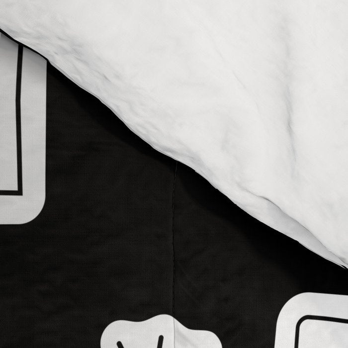 Funny black and white cartoon sticker quotes Comforter Gallery Image 4