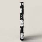 Funny black and white cartoon sticker quotes iPhone Case Gallery Image 2