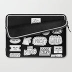 Funny black and white cartoon sticker quotes Laptop Sleeve Gallery Image 2