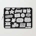 Funny black and white cartoon sticker quotes Laptop Sleeve Gallery Image 1