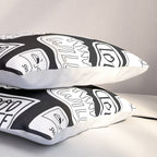 Funny black and white cartoon sticker quotes Pillow Sham Gallery Image 3