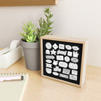 Funny black and white cartoon sticker quotes Mini Art Print Gallery Image 2