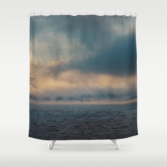 Sailing Among the Clouds - Landscape and Nature Photography Shower Curtain Gallery Image 1