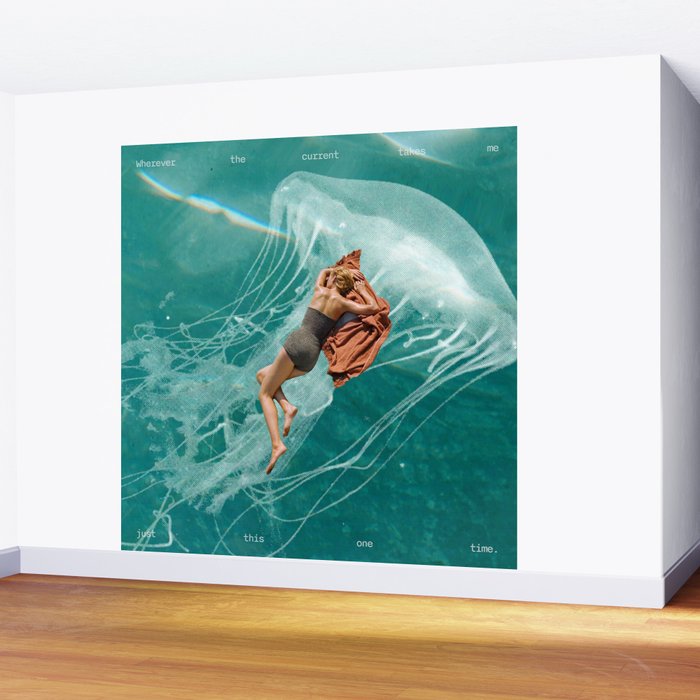 Wherever the current takes me (the jellyfish) Wall Mural Gallery Image 2
